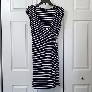 Anne Taylor Petite Blue & White Striped Dress, Size Small Petite, EUC